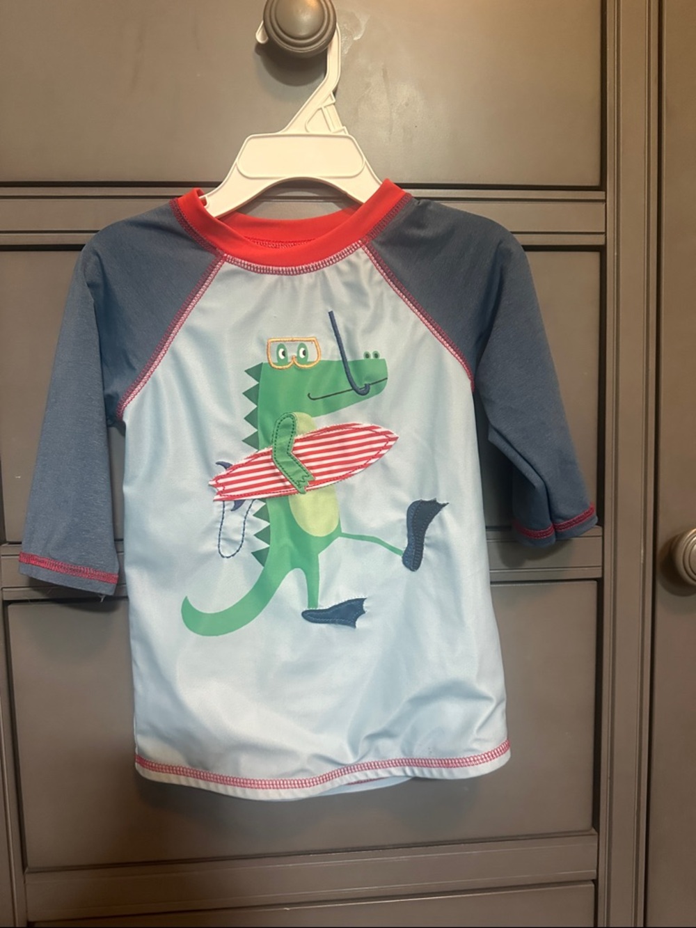Boys Mud Pie Crocodile Surf Rash Guard 2T-3T